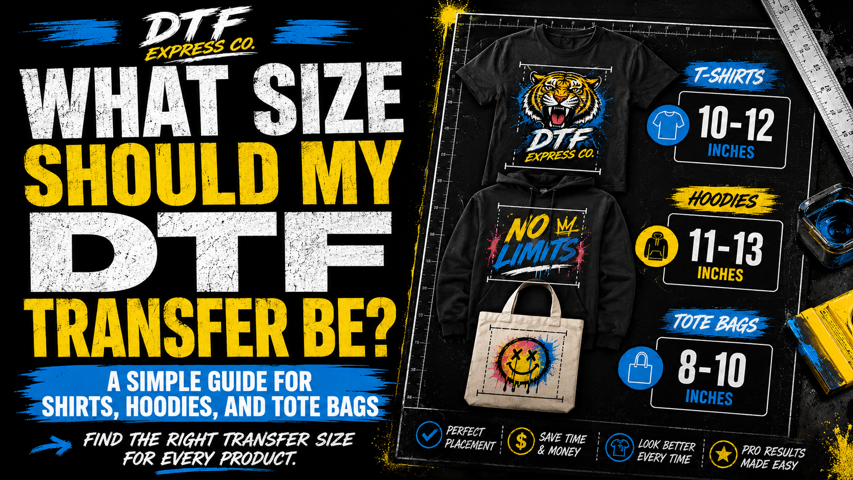 What Size Should My DTF Transfer Be? A Simple Guide for Shirts, Hoodies, and Tote Bags